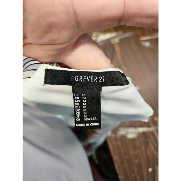 Forever 21 Blue Tropical Bird Sleeveless Summer Dress Womens Medium - Picture 6 of 8